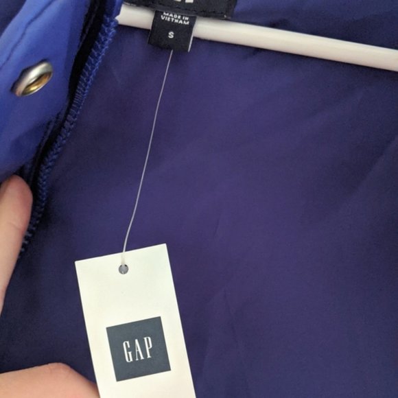 NWT Gap Women's Cobalt Blue Puffer Collared Quilted Down Vest Size Small - Picture 5 of 6